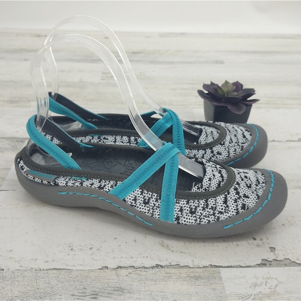 Muk Luk NEW Erin Slingback Slip On Sandals Grey/Blue Size 7